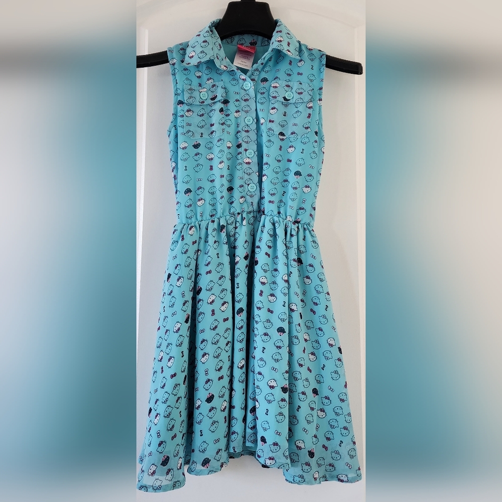 Hello Kitty By Sanrio Sleeveless Turquoise Girls Dress Size‎ Small 6/6x